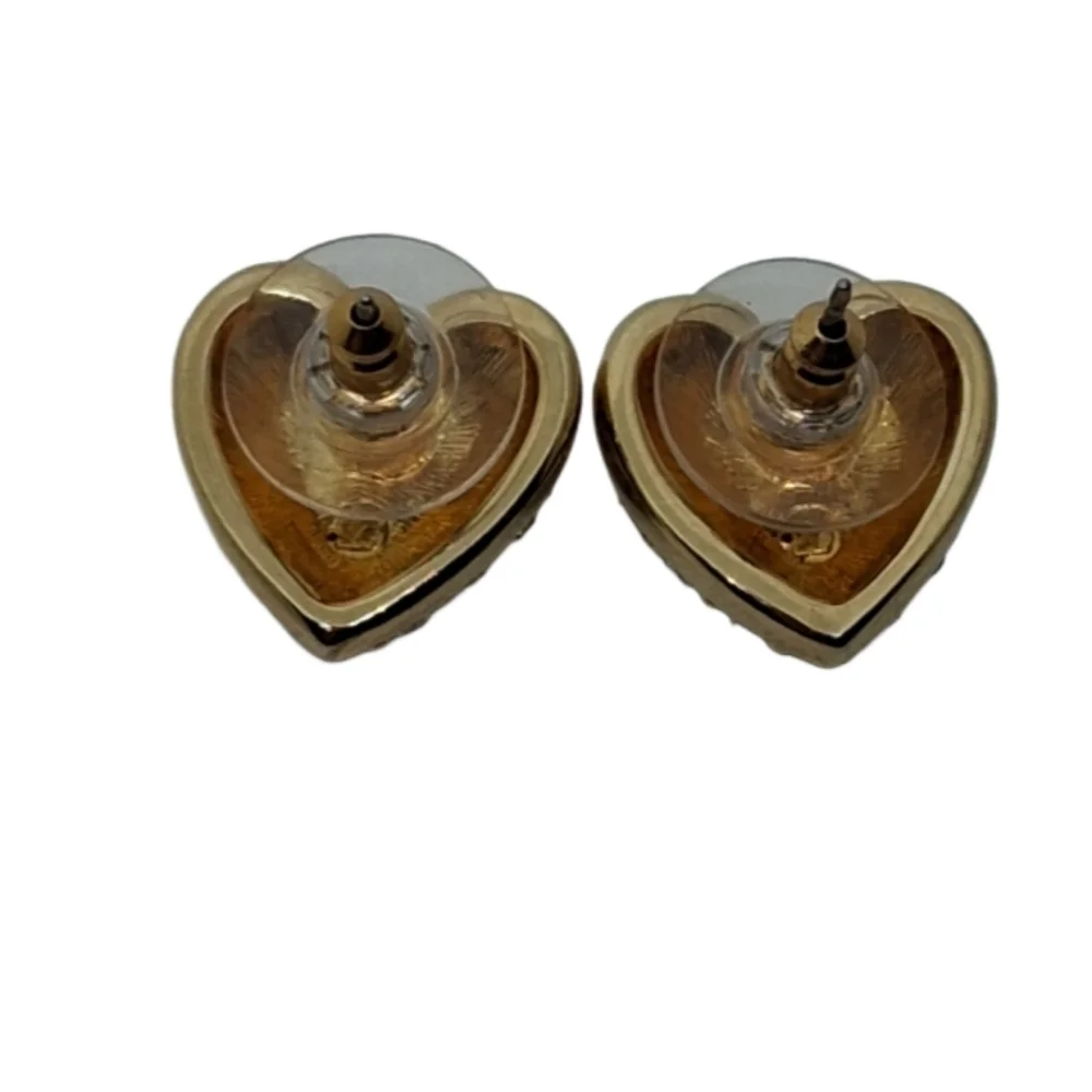 Authentic Swarovski Pave Crystal Heart Stud Earrings
